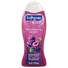 Softsoap Exfoliating Body Wash, Blackberry Sugar Scrub, 20 oz