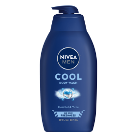 NIVEA MEN Cool Body Wash with Icy Menthol, Men Body Wash, 30 Fl Oz Bottle