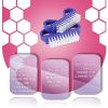 Reusable Nail Brushes Pack of 50 Plastic Purple Brushes with Nylon Bristles for Fingernails 3 Rows of Bristles Nail Cleaner Brush