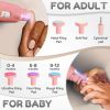 Pink Rechargeable Baby Nail Clippers Baby Nail Trimmer Electric w Led Light for Newborn Infant Toddler Kids Baby Manicure Fingernail Care Set w Scisso