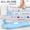 Blue Baby Nail Trimmer Electric Rechargeable Baby Nail Clippers Electric w Led Light for Newborn Infant Toddler Kids Baby Manicure Fingernail Care Set