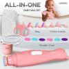 Pink Rechargeable Baby Nail Clippers Baby Nail Trimmer Electric w Led Light for Newborn Infant Toddler Kids Baby Manicure Fingernail Care Set w Scisso